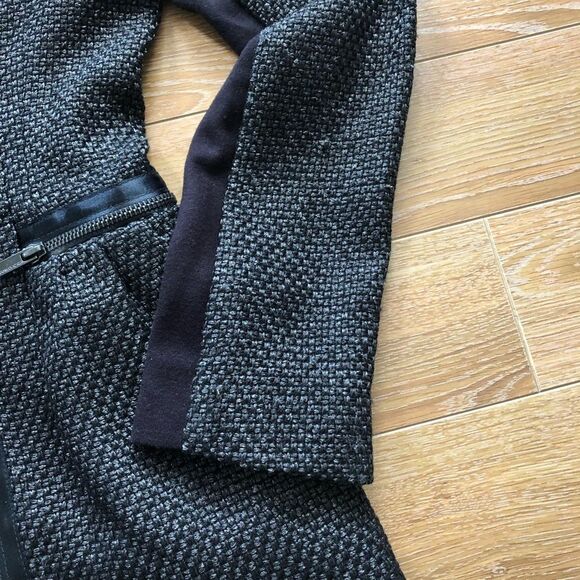 Bcbg-Woven/Textured Charcoal Dress Coat - Picture 2 of 9